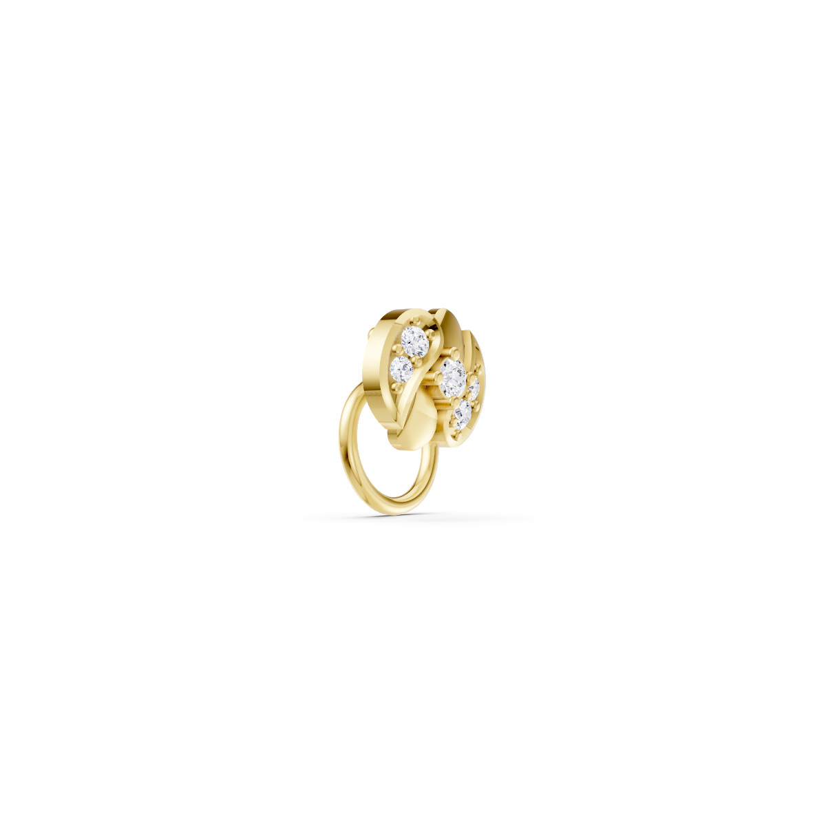Curved Diamond Nose Pin view 3